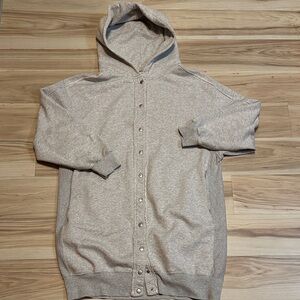 Free People Oversized Gray Cocoon Duster Hooded Sweater XL